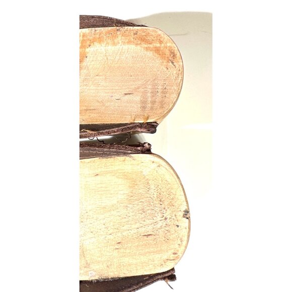 Troentorp Swedish Clogs Brown Leather Lace-Up Size 41 Wooden Sole Handmade Shoes - Picture 12 of 16